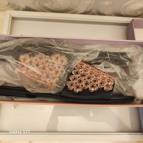 Lisa Vicky "Magical" Pink Beaded Slides. NIB. Size 9 - Picture 8 of 9